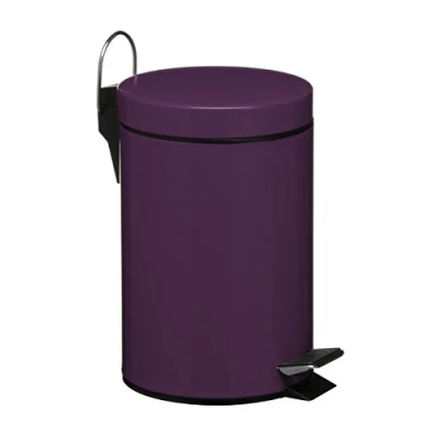 Image of Premier Housewares Purple Kitchen Bin Recycling And Waste Bathroom Non Slip Rubbish Bins For Marking Pedal Bin,H26 x W17 D23cm
