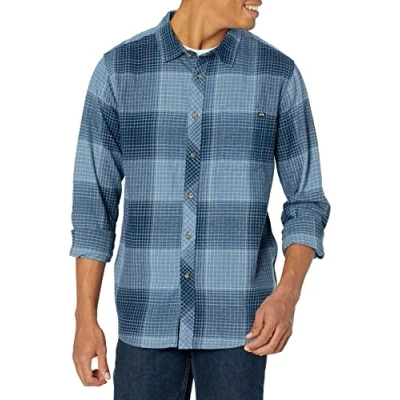 Image of BILLABONG Men&#039;s Classic Long Sleeve Flannel Shirt Button, Slate Blue Plaid, Medium