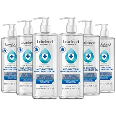 Image of Hand Sanitiser Gel 6x 500ml with pump bottle 70% Alcohol Medical Grade Anti Bacterial Hygiene Rub, sanitizer