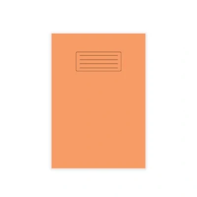 Image of indigo® A4 School Exercise Books Lined and Margin 8mm Ruled Notebook (Pack of 2, Orange)