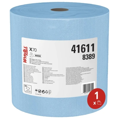 Image of WypAll 8389 X70 Wiper Reusable Blue 1PLY 34x31.5cm (ROLL 870 Sht)