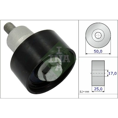 Image of 04C109244B, 04C109244D, 04E109244A, 04E109244B, 04E109244D Deflection/Guide Pulley, timing belt INA 532 0753 10 50mm SKODA: Fabia III Hatchback