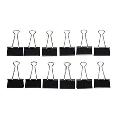 Image of Maul Mauly 214 2144190 Binder Clips in Cardboard Packaging 41 mm / 19 Pack of 12 Black