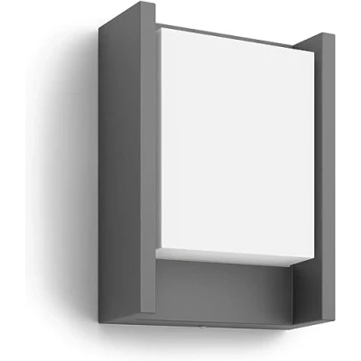 Image of Philips myGarden Arbour LED Outdoor Wall Light, 1 x 6 W Integrated Anthracite Grey
