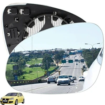 Image of AUTOXBERT Wing Mirror Glass Left Passenger Side Heated Convex Fits VW Golf MK5 2003 2004 2005 2006 2007 2008, Replace 3C0 857 521