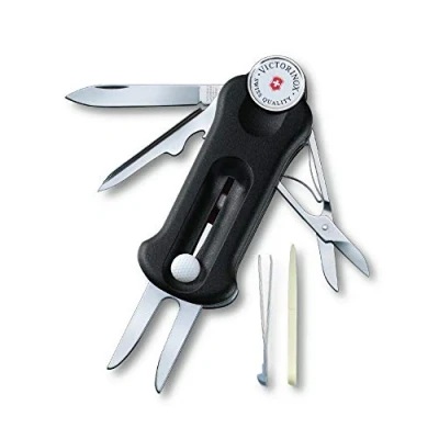 Image of Victorinox Golf Tool, Swiss Made Pocket Multi 10 Functions, Ballmarker, Repair Black
