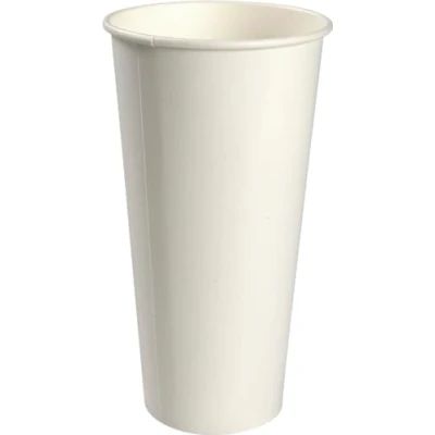 Image of Abena Gastro White Disposable Cups 22 oz Pack of 50 Paper Party Recyclable Eco Labelled Hot Drink Cold Drinks Cup