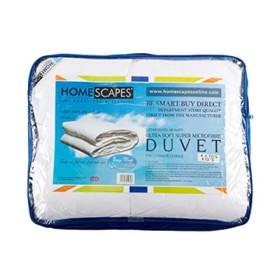 Image of HOMESCAPES Kids Duvet 4.5 Tog Super Microfibre Filling 120 x 150 cm Extremely Soft 5 Star Hotel Quality Anti Dust mite Allergen Toddler Quilt Washable at Home
