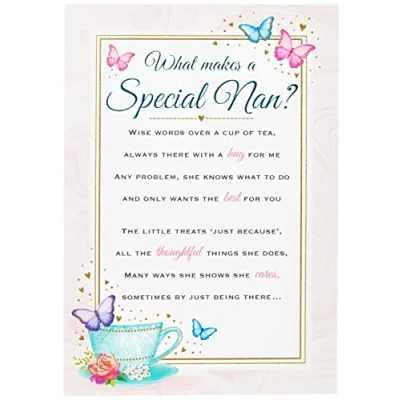 Image of Regal Publishing Heartfelt Wishes Sentimental Birthday Card Nan 9 x 6 inches, C80684, Pink