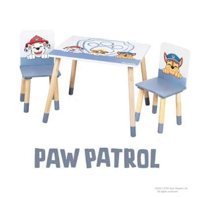 Image of roba Kids&#039; Seating Set &#039;Paw Patrol&#039; 2 Chairs + 1 Table Series Design White/Natural Wood