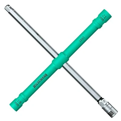 Image of WIESEMANN 1893 Innovative 4 in 1 Lug Wrench from I Foldable Car Wheel Nut Made of Q 30 Steel with Ball Guard &amp; Space Saving 81314