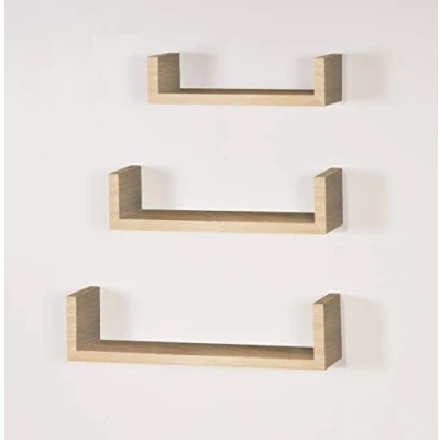 Image of Core Products, Hudson 3 &quot;U&quot; Shaped Floating Shelf Kit Oak