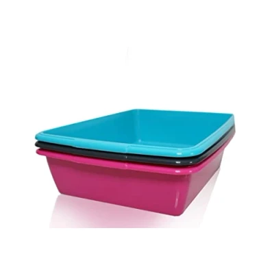 Image of 1 X Cat Litter Tray Strong Plastic Tough and durable, Hygienic easy to clean (Random Colour Supply) (40CM)