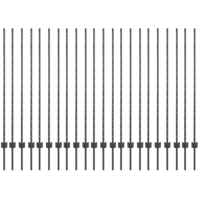 Image of vidaXL Fence Posts 44 pcs U Channel Grey 180 cm Steel