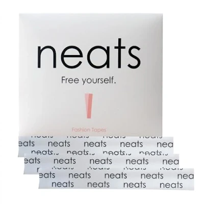 Image of NEATS Fashion Tape, 48 Double Sided Strips for Clothing and Body, Transparent Adhesive Dress Skin Friendly,
