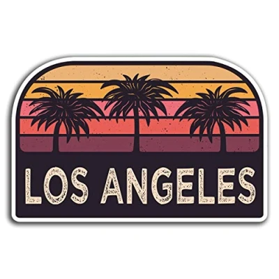 Image of 2 x 10cm Los Angeles USA Vinyl Stickers Travel Sticker Laptop Luggage #32466 (10cm Wide)