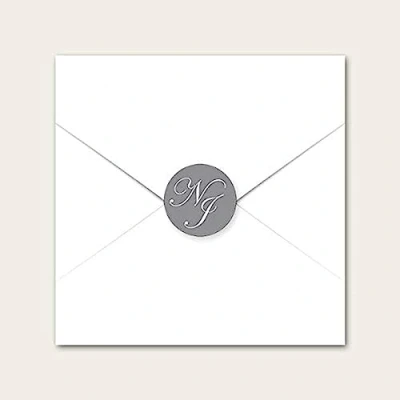 Image of Dotty about Paper Personalised Monogram Wedding Envelope Seals Pack of 70