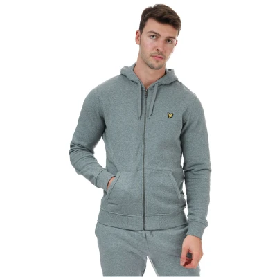 Image of Lyle &amp; Scott Men&#039;s Zip Through Hoodie, Grey (Mid Marl T28),XL