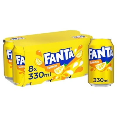 Image of Fanta Lemon, 8 x 330ml, Official Beetle juice (Packaging may vary)