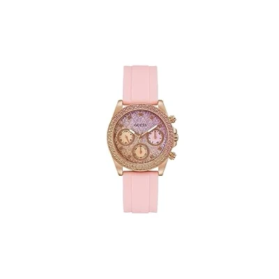 Image of Guess Sparkling PINK Chronograph watch Rose goldcoloured, Women&#039;s, Size: One Size, gold coloured