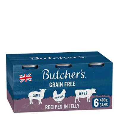 Image of Butcher&#039;s Recipes in Jelly Dog Food Tins