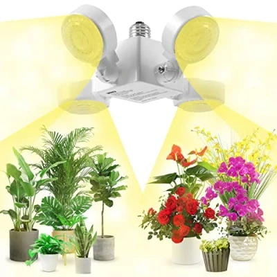 Image of SANSI 30W LED Grow Light for Indoor Plants, 4000K Sunlike Full Spectrum Plant Growing Lamp with 4 Adjustable Lighting Panels Hydroponic Greenhouse Veg (E27 Base, PPF 42 umol/s, Coverage 6 Sq Ft)