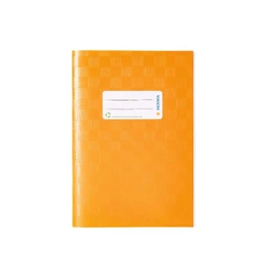 Image of HERMA Exercise Book Cover A5, with Inscription Label, Made of wipeable and Sturdy Plastic, Slip on Jackets for School, Orange