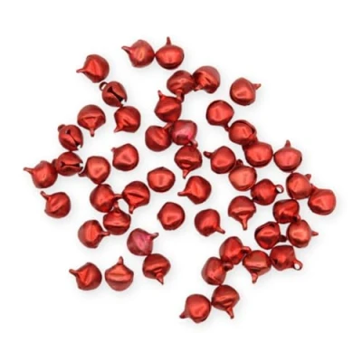 Image of 100 Pack 7.5mm Red Jingle Bells Mini Christmas Craft