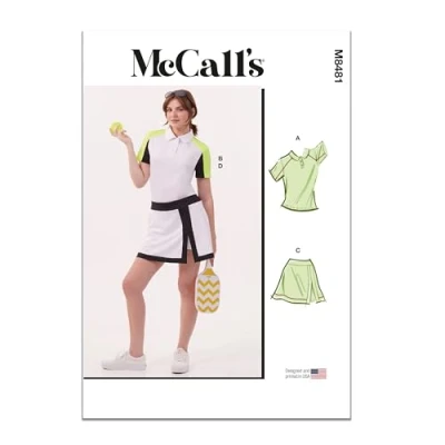 Image of MCCALLS Sewing Pattern M8481Y5 Misses&#039; Knit Tops and Skorts Y5 (18 20 22 24 26)