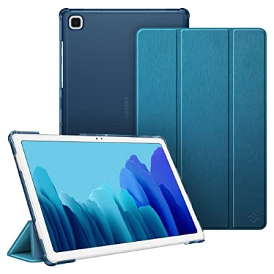 Image of FINTIE SlimShell Case for Samsung Galaxy Tab A7 10.4 Inch 2022/2020 Model (SM T500/T503/T505/T507/T509), Lightweight Stand Translucent Frosted Back Cover, Auto Wake/Sleep, Navy Blue