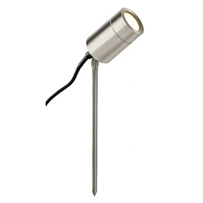 Image of Long Life Lamp Company Stainless Steel Garden Ground Spike Light Adjustable Outdoor GU10 Mains