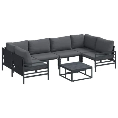 Image of Garden Sofa Set 7 pcs Anthracite Steel vidaXL