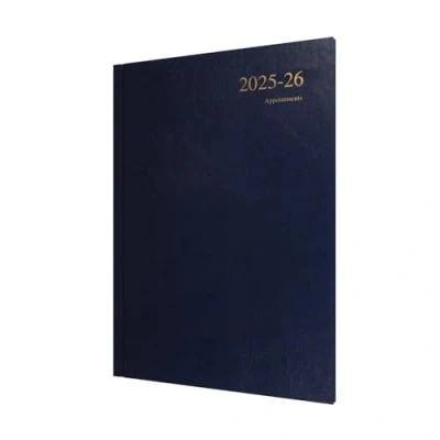 Image of Collins &#039;Essentials&#039; 12 Month Mid/Academic Year Planner, July 2025 2026 Week to View Appointments Diary, A4 Hard Cover, Dark Blue