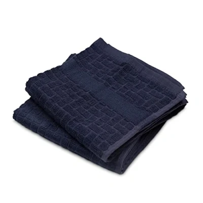 Image of Cuisinart Bamboo Blue Tea Towels for Kitchen Set of 2 Anti Microbial, Odour Resistant, Absorbent Towels, and Cotton Blend, 40x70 cm