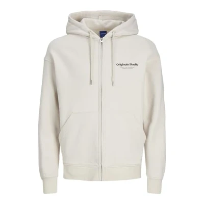Image of JACK&amp;JONES PLUS Men&#039;s Jorvesterbro Sweat Zip Hood Noos Pls Sweatshirt Jacket, Moonbeam, 6XL