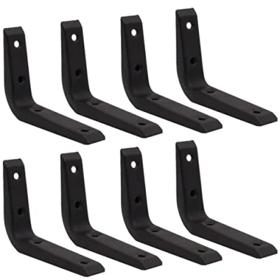 Image of Strong Shelf Bracket Reinforced 100x75mm Black EAI Brand Pack of 8