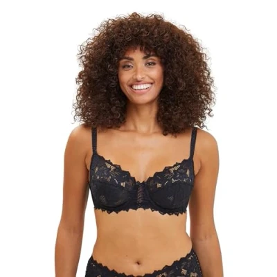 Image of Sans complexe Women&#039;s Plain or unicolor Push Up , Black Black, 34B (Manufacturer Size: 90B)