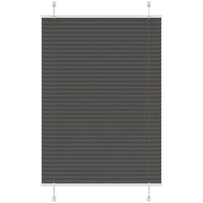Image of vidaXL Pleated Blind Black 90x100 cm Fabric Width 89.4 Polyester