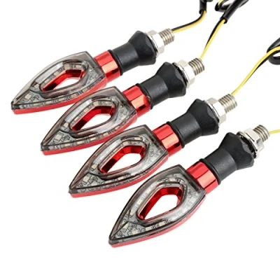 Image of 4PCS 12V Universal Motorcycle Turn Signal Blinker Amber LED Light Indicator Red