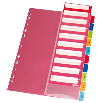 Image of Herlitz 10913929 Register 1 10, 21 x 29.7 cm, PP, colored with index leaf and Euro hole
