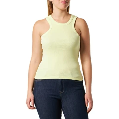 Image of Noisy may Women&#039;s Nmmaya S/L Halter Neck Top Noos, Pale Lime Yellow, Large (Pack of 6)