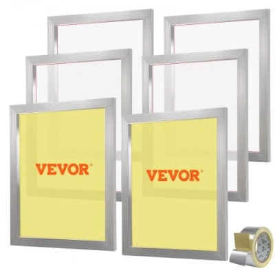 Image of VEVOR Screen Printing Kit, 6 Pieces Aluminum Silk Frames, 20x24inch Frame with 160 Count Mesh, High Tension Nylon Mesh and Sealing Tape for T Shirts DIY