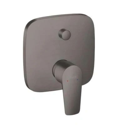 Image of hansgrohe 71474340 Talis E Single Lever Bath Mixer Flush Mounted with Integrated Fuse Combination According to EN1717 Brushed Black Chrome