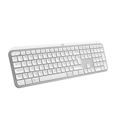 Image of Logitech MX Keys S Wireless Keyboard, Low Profile, Fluid Quiet Typing, Programmable Keys, Backlighting, Bluetooth, USB C Rechargeable, for Windows PC, Linux, Chrome, Mac, QWERTY UK English, Pale Grey
