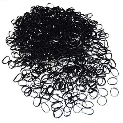 Image of Mini Hair Rubber Bands, 500pcs Black Elastic Soft Elastics Ties Bands for Kids Hair, Braids Wedding Hairstyle and More
