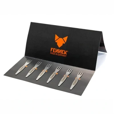 Image of FENNEK Set of Barbecue Forks Pickers, Skewers For Chips, Sausages, Picnics, Parties 6