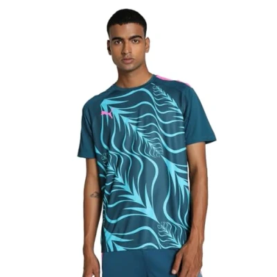 Image of PUMA Unisex Individualliga Graphic Jersey Tee, Ocean Tropic Poison Pink, S EU