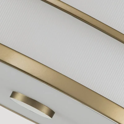 Image of Fusion 3 Light Cylindrical Ceiling Light, Painted Natural Brass