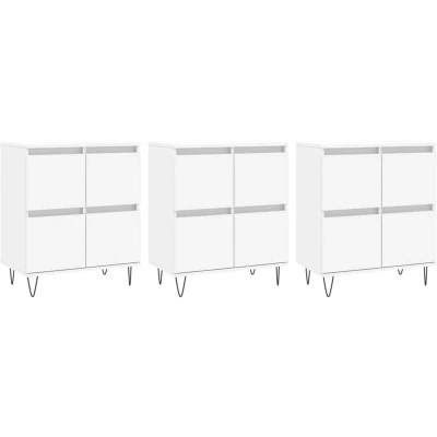 Image of vidaXL Sideboards 3 pcs White Engineered Wood