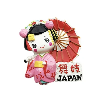 Image of Japan 3D Geisha Fridge Magnet Souvenir Gift,Handmade Home &amp; Kitchen Decoration Refrigerator Collection